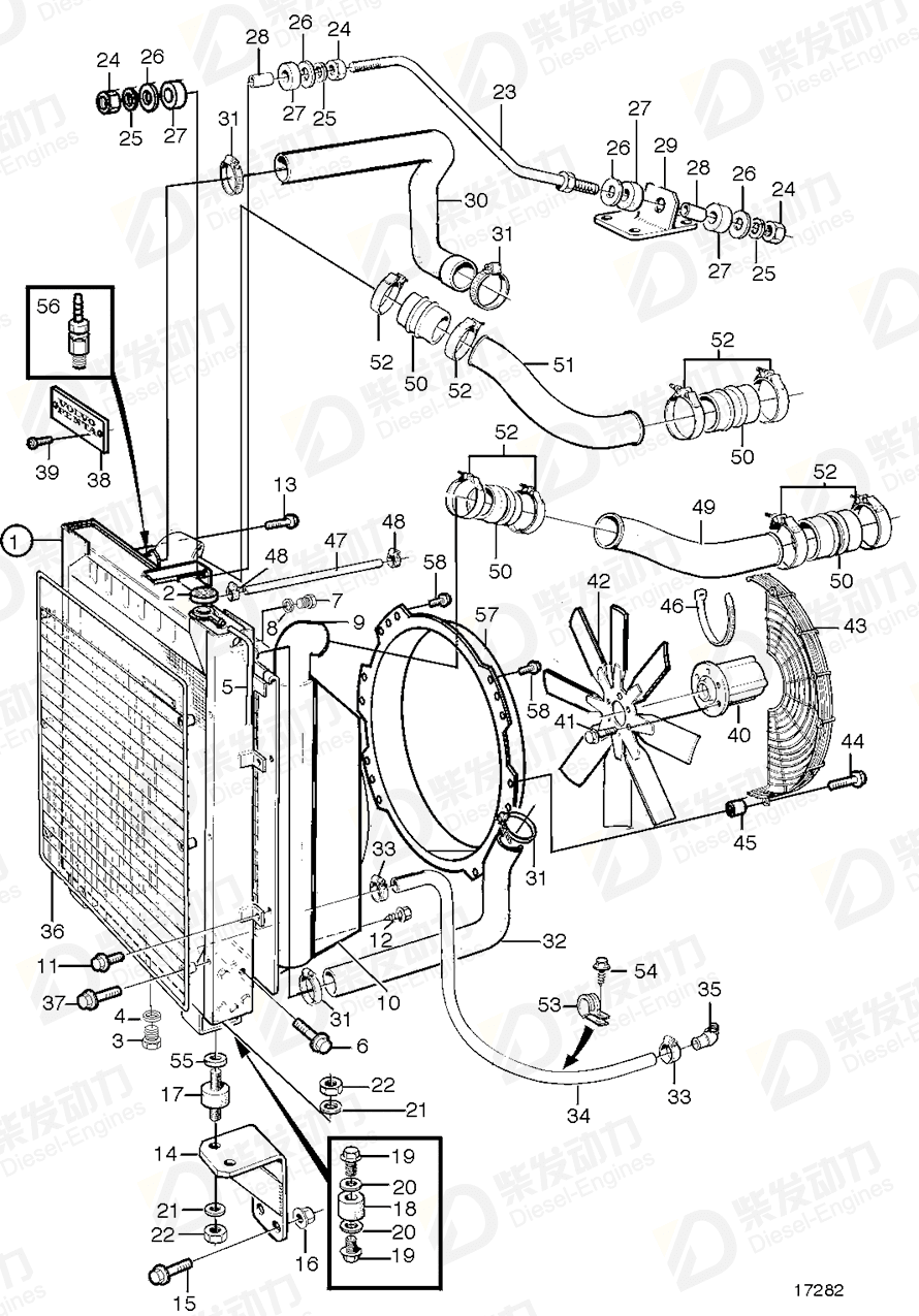 volvo penta Fan shroud 3825747 Drawing volvo penta Fan shroud 3825747 Drawing